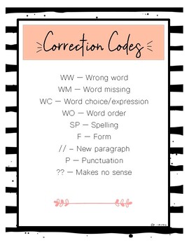 essay correction codes