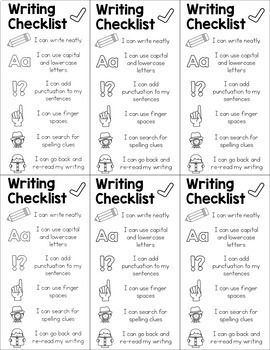 writing checklist and paper free by amandas little learners tpt