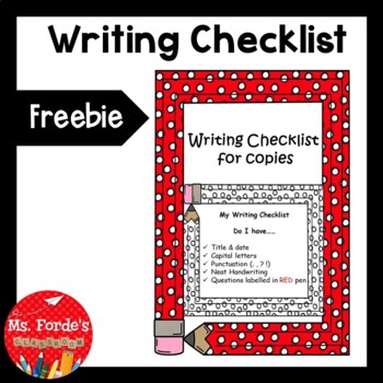 Writing Checklist for Copies FREEBIE