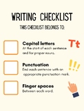 Writing Checklist for Kids, Punctuation, Capital Letters, 