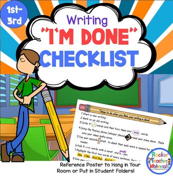 Preview of Writing Checklist for Kids Who Think They Are Done!