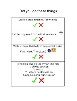 Preview of Writing Checklist for Primary Grades