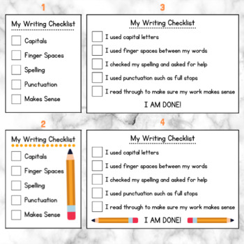 Writing Checklist for Self Editing | 6 Printable Checklist Designs