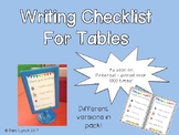 Editable Writing Checklist for Table/Ikea Stands