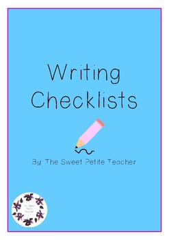 Writing Checklists by The Sweet Petite Teacher | TPT