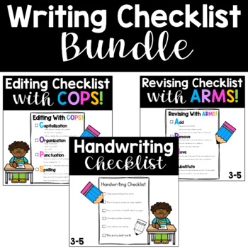 Preview of Writing Checklists | Editing, Revising & Handwriting | Printable & Digital