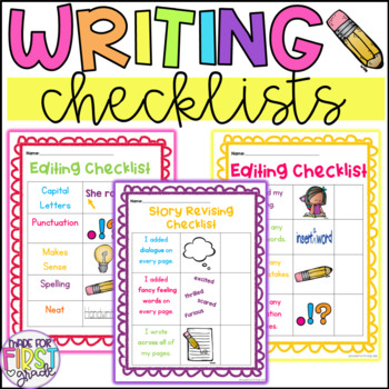 Preview of Editing and Revising Checklists: Writing Checklists: Writer's Workshop