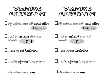 Preview of Writing Checklists & Rubrics