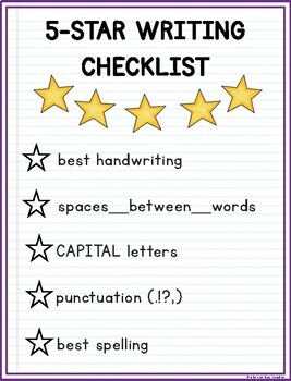 Writing Checklists for Primary Students | TpT