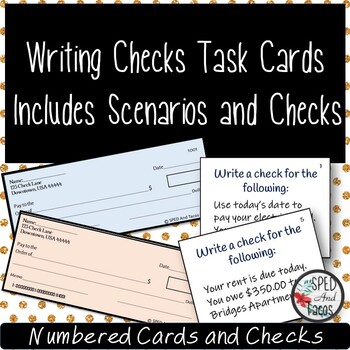 Preview of Writing Checks-Task Cards