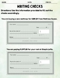 Writing Checks Worksheet