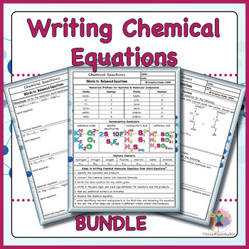 Preview of Writing Chemical Equations Bundle