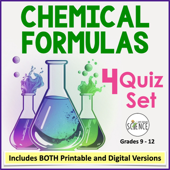 Preview of Chemical Formulas and Naming Compounds Quiz Set