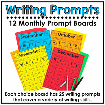 Monthly Writing Prompts by The Stellar Teacher Company | TpT