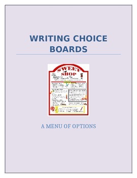 Preview of Writing Choice Boards for Middle School