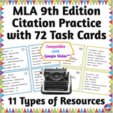 MLA Format Citation Practice with Task Cards - 9th Edition