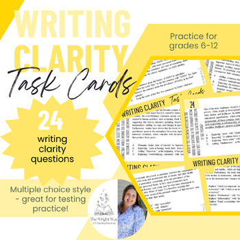 Preview of Writing Clarity Task Cards | 24 Passages w/ Multiple Choice Questions
