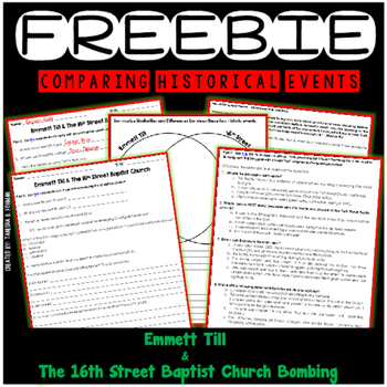Preview of Emmett Till and The 16th Street Bombing - FREEBIE