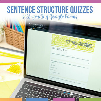 Preview of Sentence Structure Quizzes | Self-Grading Sentence Structure Bundle