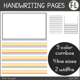 Writing Clipart - Primary Handwriting Lines - WHOLE & HALF PAGES