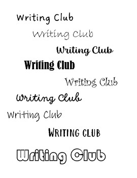 Preview of Writing Club Folder Cover