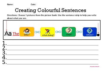 Preview of Writing Colourful Sentences