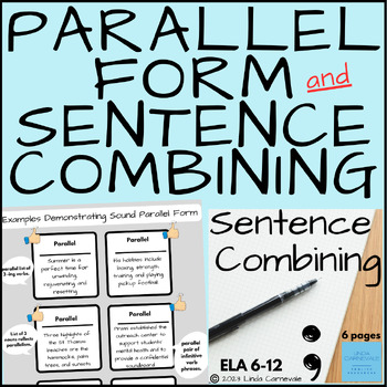 Preview of Writing, Combining Sentences with Parallel Structure-Grammar Practice ELA 6-12