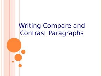 Preview of Writing Compare and Contrast Paragraphs