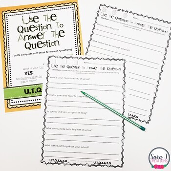 Writing Complete Sentences by Sara J Creations | TPT