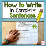 Writing Complete Sentences Activities