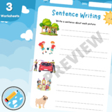 Writing Complete Sentences about a Picture Worksheets