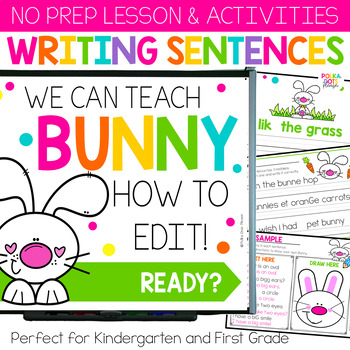 Preview of Spring Writing Checklist for Complete Sentences in Kindergarten & First Grade
