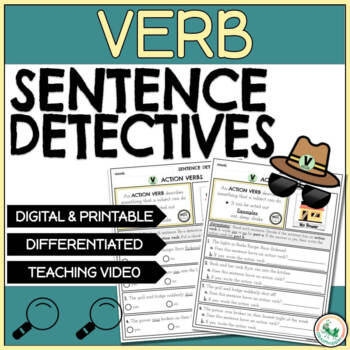 Preview of Sentence Writing Verbs Linking, Action & Helping Verbs Worksheets & Anchor Chart
