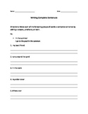 complete sentences worksheets teachers pay teachers