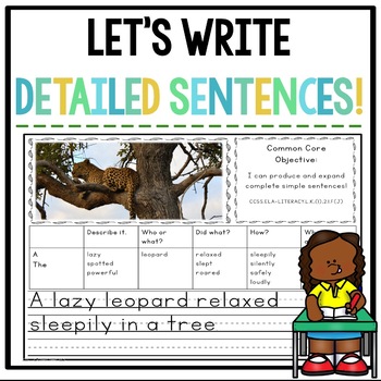 Preview of Expanding Sentences With Photos and Writing Complete and Detailed Sentences