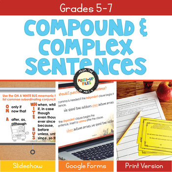 Preview of Writing Compound and Complex Sentences Bundle