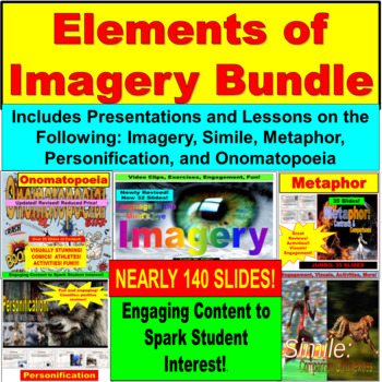 Preview of Imagery Bundle: Imagery, Description, Metaphor, Personification, Onomatopoeia