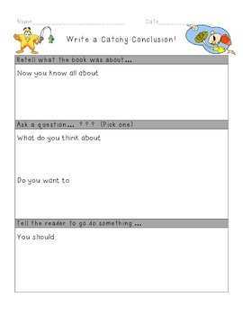 Preview of Writing Conclusions Graphic Organizer