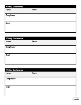 Writing Conference Form by Growing Brains TPT