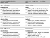 Writing Conference Form - 6+1 Traits of Writing