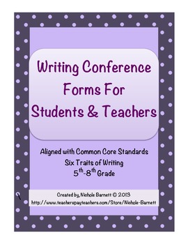 Preview of Writing Conference Forms for Teachers & Students