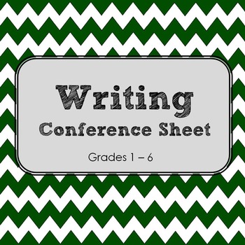 Writing Conference Sheet by My Stories TPT