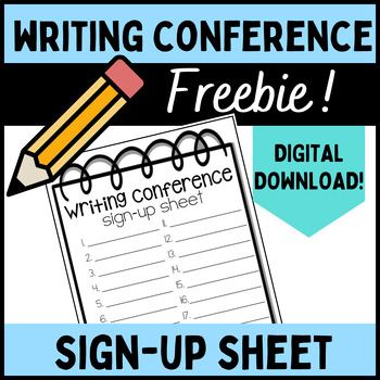 Preview of Writing Conference Sign-Up Sheet FREEBIE