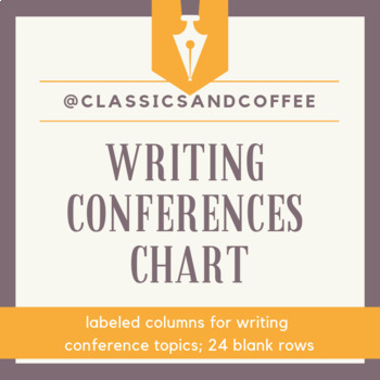 Preview of Writing Conferences Chart