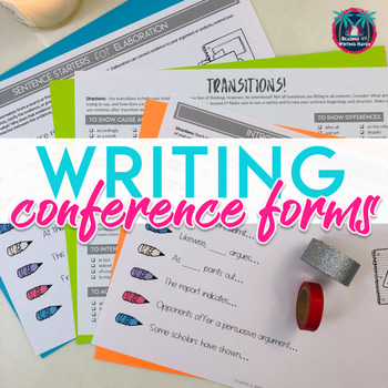 Preview of Writing Conference Forms: Conferring Questions and Notes - Middle & High School
