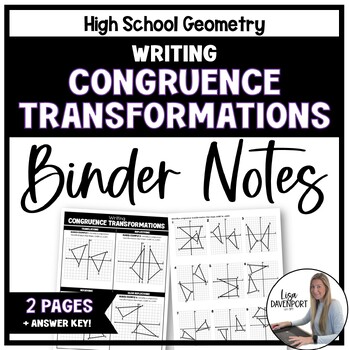 Preview of Writing Congruence Transformations - Binder Notes for Geometry
