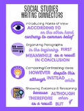 Writing Connectors Poster for Social Studies - WIDA Standards