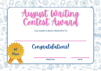 Preview of Writing Contest Certificates
