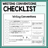Writing Conventions Checklist Chart Foundational Skills