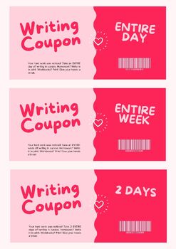 Preview of Writing Coupon Incentive